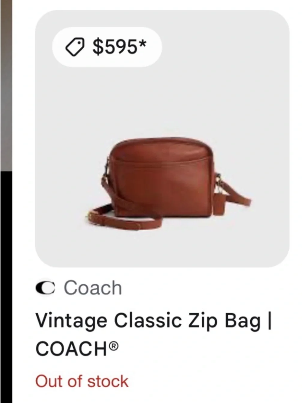 Authentic Coach Carnival 9925 Leather Crossbody Bag